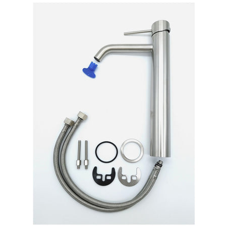 2 Rubinetti a canna Alta per Lavabo Acciaio Inox satinato H300 ESSENTIAL-X