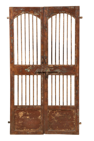 Biscottini Porta portone in legno massello e ferro da interno o da esterno vecchia e antica medievale scorrevole