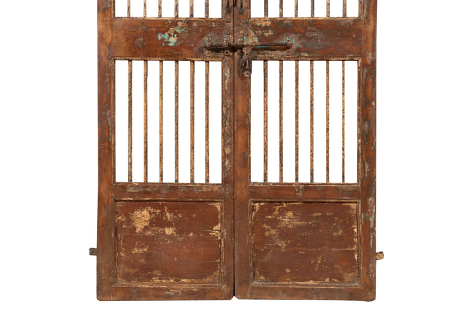 Biscottini Porta portone in legno massello e ferro da interno o da esterno vecchia e antica medievale scorrevole