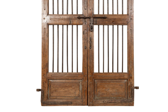 Biscottini Porta portone in legno massello e ferro da interno o da esterno vecchia e antica medievale scorrevole