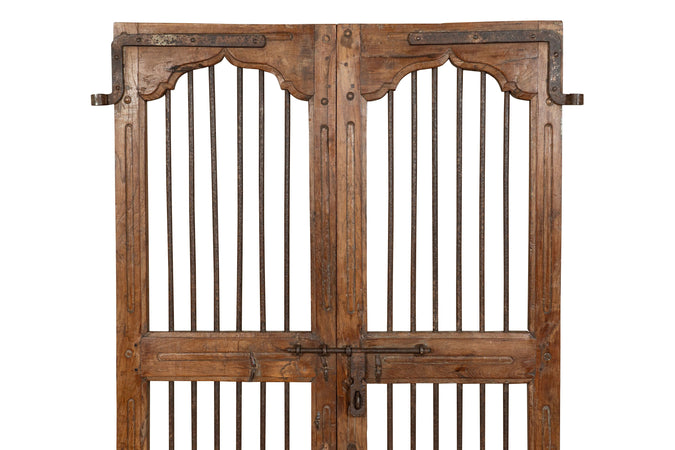 Biscottini Porta portone in legno massello e ferro da interno o da esterno vecchia e antica medievale scorrevole