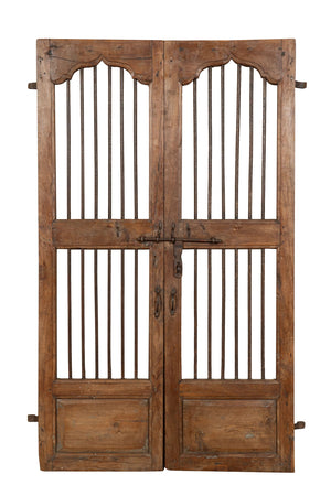 Biscottini Porta portone in legno massello e ferro da interno o da esterno vecchia e antica medievale scorrevole