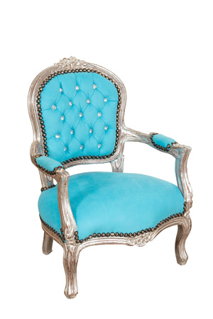 Biscottini Biscottini Sedia Poltrona Bambino Stile Francese Luigi XVI Faggio Argento