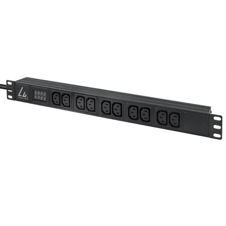 Lanview LVR-3MIEC-AMP-10C13 unità di distribuzione dell'energia [PDU] 10 presa[e] AC 1U Nero (19'' rack mount power strip, - 1U, 16A with 10 x C13 socket, - AMP meter and 3m power cord and IEC 60309