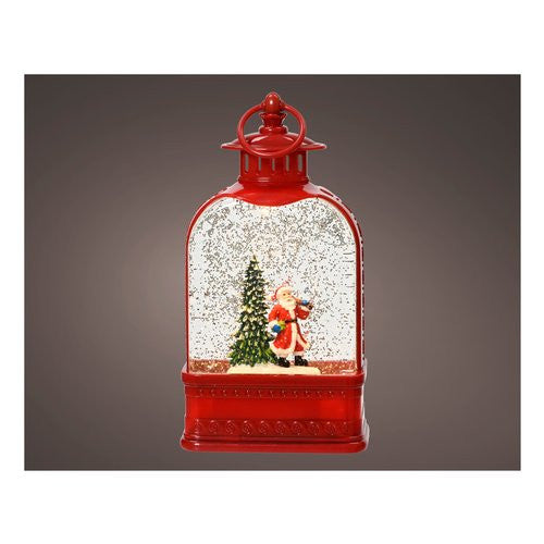 Soggetto natalizio Kaemingk 488747 Lanterna con Acqua e Led Rosso