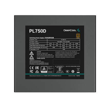 DeepCool PL750D alimentatore per computer 750 W 20+4 pin ATX ATX Nero (DeepCool PL750D power supply unit 750)
