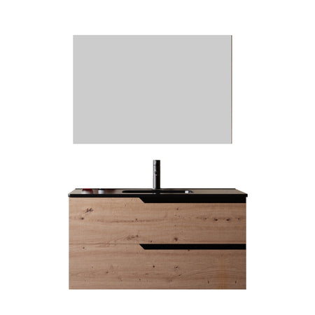 Mobile bagno 80cm Sospeso Cartagena Lavabo nero Opaco - JAGUAR