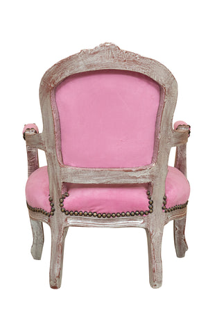 Biscottini Sedia Poltrona Bambino Stile Luigi XVI Faggio Massello Argento Ecopelle