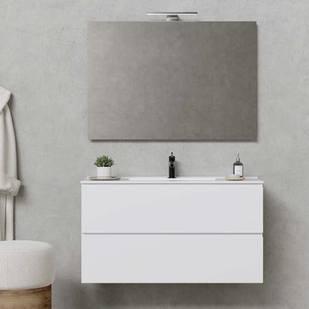 Mobile bagno sospeso 80cm bianco con specchio CAIRO