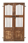 Biscottini Porta portone in legno massello e ferro da interno o da esterno vecchia e antica medievale scorrevole