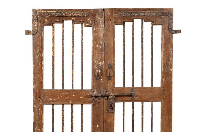 Biscottini Porta portone in legno massello e ferro da interno o da esterno vecchia e antica medievale scorrevole