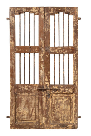 Biscottini Porta portone in legno massello e ferro da interno o da esterno vecchia e antica medievale scorrevole