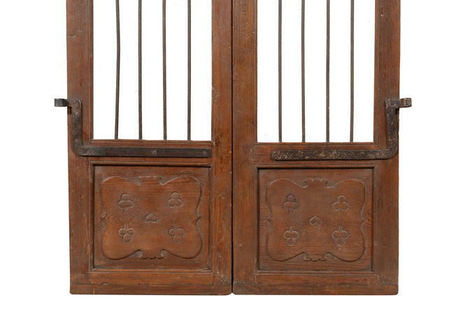 Biscottini Porta portone in legno massello e ferro da interno o da esterno vecchia e antica medievale scorrevole