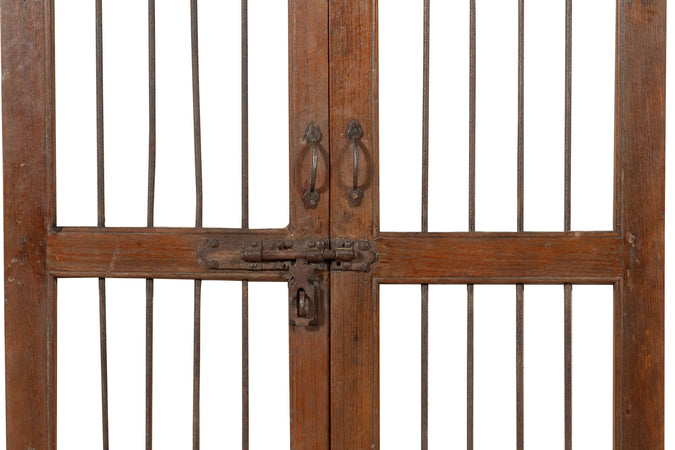Biscottini Porta portone in legno massello e ferro da interno o da esterno vecchia e antica medievale scorrevole