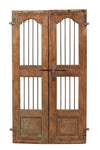 Biscottini Porta portone in legno massello e ferro da interno o da esterno vecchia e antica medievale scorrevole