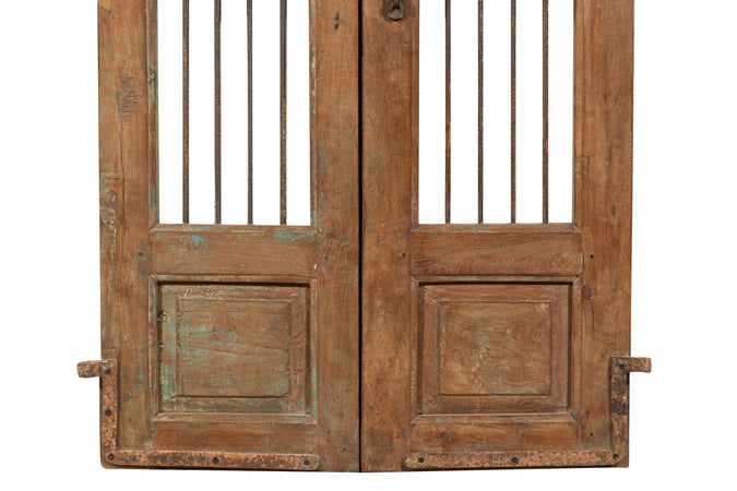 Biscottini Porta portone in legno massello e ferro da interno o da esterno vecchia e antica medievale scorrevole
