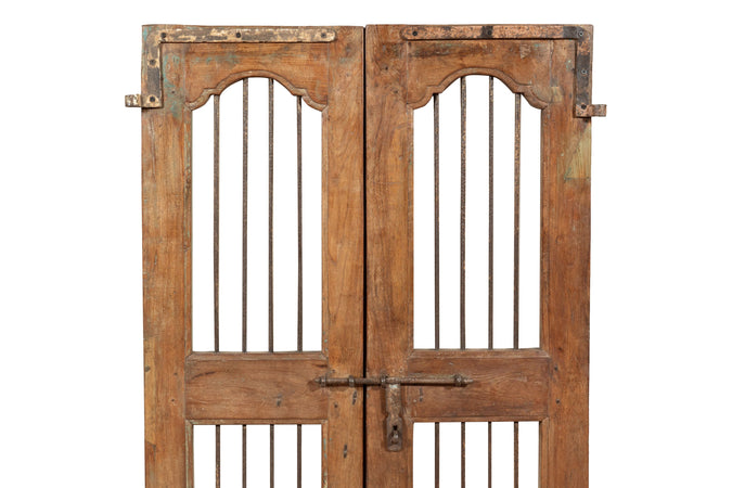 Biscottini Porta portone in legno massello e ferro da interno o da esterno vecchia e antica medievale scorrevole