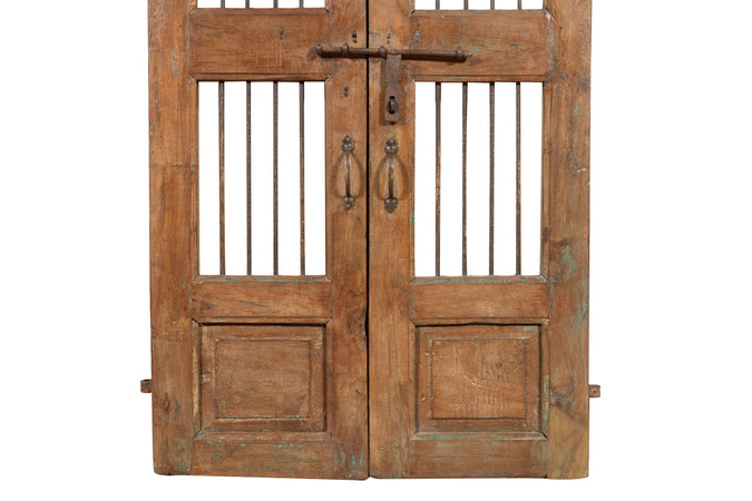 Biscottini Porta portone in legno massello e ferro da interno o da esterno vecchia e antica medievale scorrevole