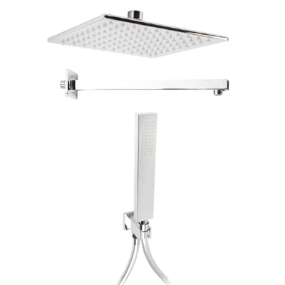 Kit doccia 5PZ Soffione 25x25 Presa Acqua Braccio Doccia Flex e Doccetta METAFORM