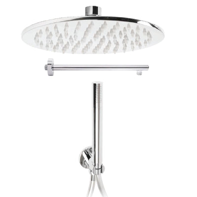 Kit doccia 5PZ Soffione 25 Presa Acqua Braccio Doccia Flex e Doccetta METAFORM