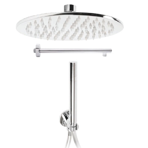 Kit doccia 5PZ Soffione 25 Presa Acqua Braccio Doccia Flex e Doccetta METAFORM