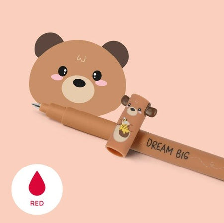 Legami, Penna Gel Cancellabile, Inchiostro Rosso, Tema Teddy Bear