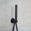 Kit doccia nero 5PZ Soffione 25 Presa Acqua Braccio Doccia Flex e Doccetta METAFORM