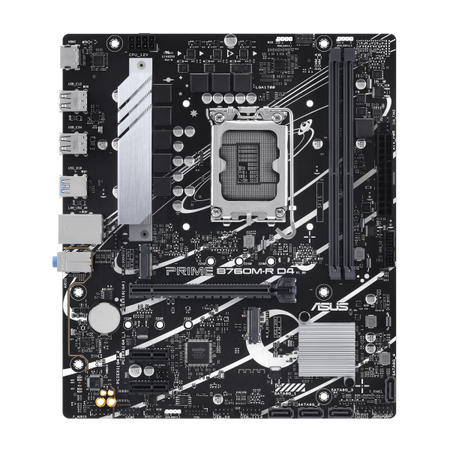 ASUS MB B760, PRIME B760M-R D4, LGA1700, DDR4, 2 X DIMM SLOTS, MAX. 64GB