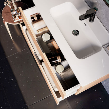 Mobile bagno sospeso 80cm Rovere Cartagena specchio ARMONY