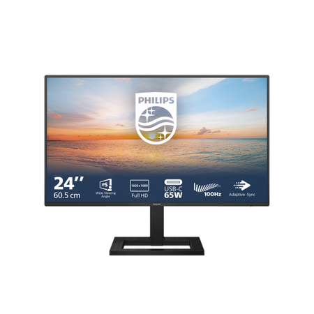 PHILIPS MONITOR 23,8 LED IPS 16:9 FHD 4MS 250 CDM 100HZ, REG ALTEZZA, USB-C DOCK, HDMI, MULTIMEDIALE