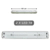 Plafoniera Stagna 2 Neon Led Tubo T8 G13 60 Cm Da Parete Soffitto Ip65 T8-60s