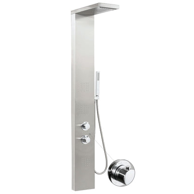 Pannello Doccia Idromassaggio Termostatico Acciaio Inox Spazzolato con Effetto Cascata MANHATTAN PLUS
