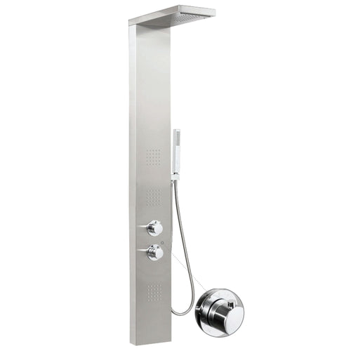 Pannello Doccia Idromassaggio Termostatico Acciaio Inox Spazzolato con Effetto Cascata MANHATTAN PLUS