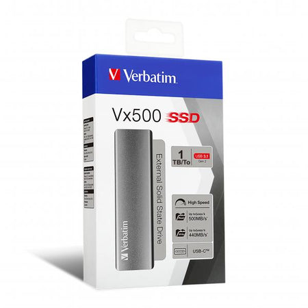 Verbatim Vx500 1 TB USB tipo-C 3.2 Gen 2 [3.1 Gen 2] Argento (Verbatim VX500 EXT SSD USB 3.1 G2 1TB)