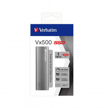 Verbatim Vx500 1 TB USB tipo-C 3.2 Gen 2 [3.1 Gen 2] Argento (Verbatim VX500 EXT SSD USB 3.1 G2 1TB)