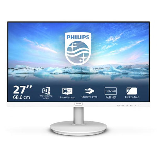 PHILIPS MONITOR 27 LED IPS 16:9 FHD, 4MS 250 CDM, VGA/HDMI, MULTIMEDIALE, BIANCO