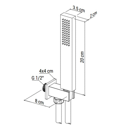 Kit Doccetta e Supporto con Presa Acqua QUADRO BLACK