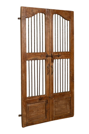 Biscottini Porta portone in legno massello e ferro da interno o da esterno vecchia e antica medievale scorrevole