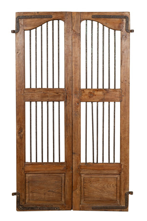 Biscottini Porta portone in legno massello e ferro da interno o da esterno vecchia e antica medievale scorrevole