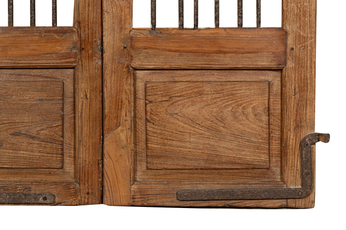 Biscottini Porta portone in legno massello e ferro da interno o da esterno vecchia e antica medievale scorrevole
