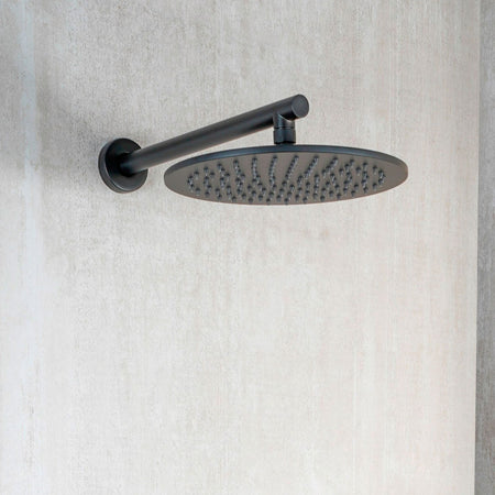 Soffione Doccia Rotondo in Acciaio Inox Nero Opaco ø 30 SEVEN BLACK