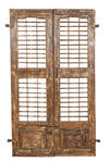 Biscottini Porta portone in legno massello e ferro da interno o da esterno vecchia e antica medievale scorrevole