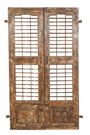 Biscottini Porta portone in legno massello e ferro da interno o da esterno vecchia e antica medievale scorrevole