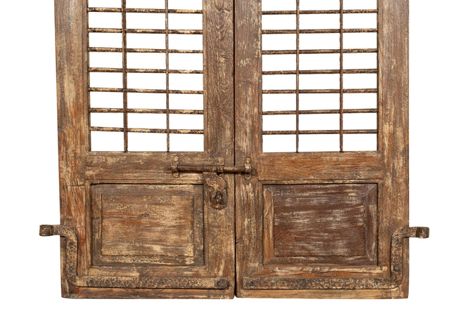 Biscottini Porta portone in legno massello e ferro da interno o da esterno vecchia e antica medievale scorrevole