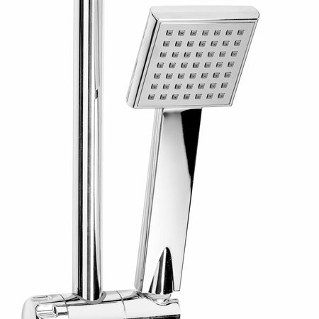 Asta Saliscendi Doccia Quadrata in Acciaio e ABS Cromato SHUTTLE