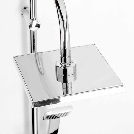 Asta Saliscendi Doccia Quadrata in Acciaio e ABS Cromato SHUTTLE