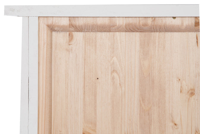 Biscottini Biscottini Vetrina Credenza Country legno tiglio bianco anticato 68x25x130 Made