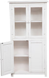 Biscottini Biscottini Vetrina Credenza Country legno tiglio bianco anticato 68x25x130 Made