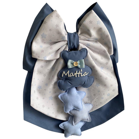 Fiocco nascita in cotone personalizzabile fatto a mano 35 x h 40 cm "Made in Italy"