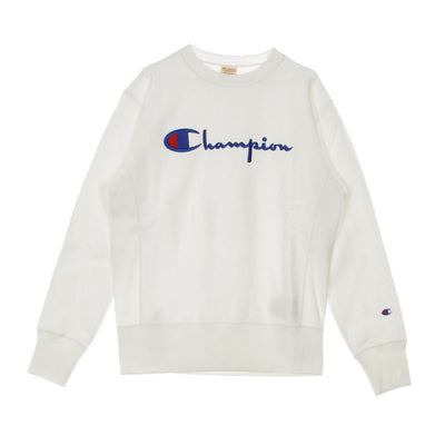 CHAMPION Felpa Girocollo Uomo Reverse Weave Big Logo White da uomo
